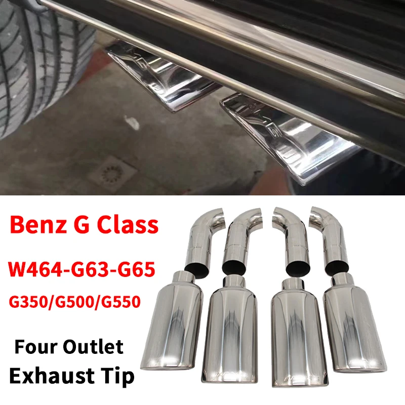 4 pcs/lot Auto Car Exhaust Pipe Muffler Tip 304 Stainless Steel For Mercedes-Benz G-Class W463 G500 G550 G63 Exhaust Tip Nozzle