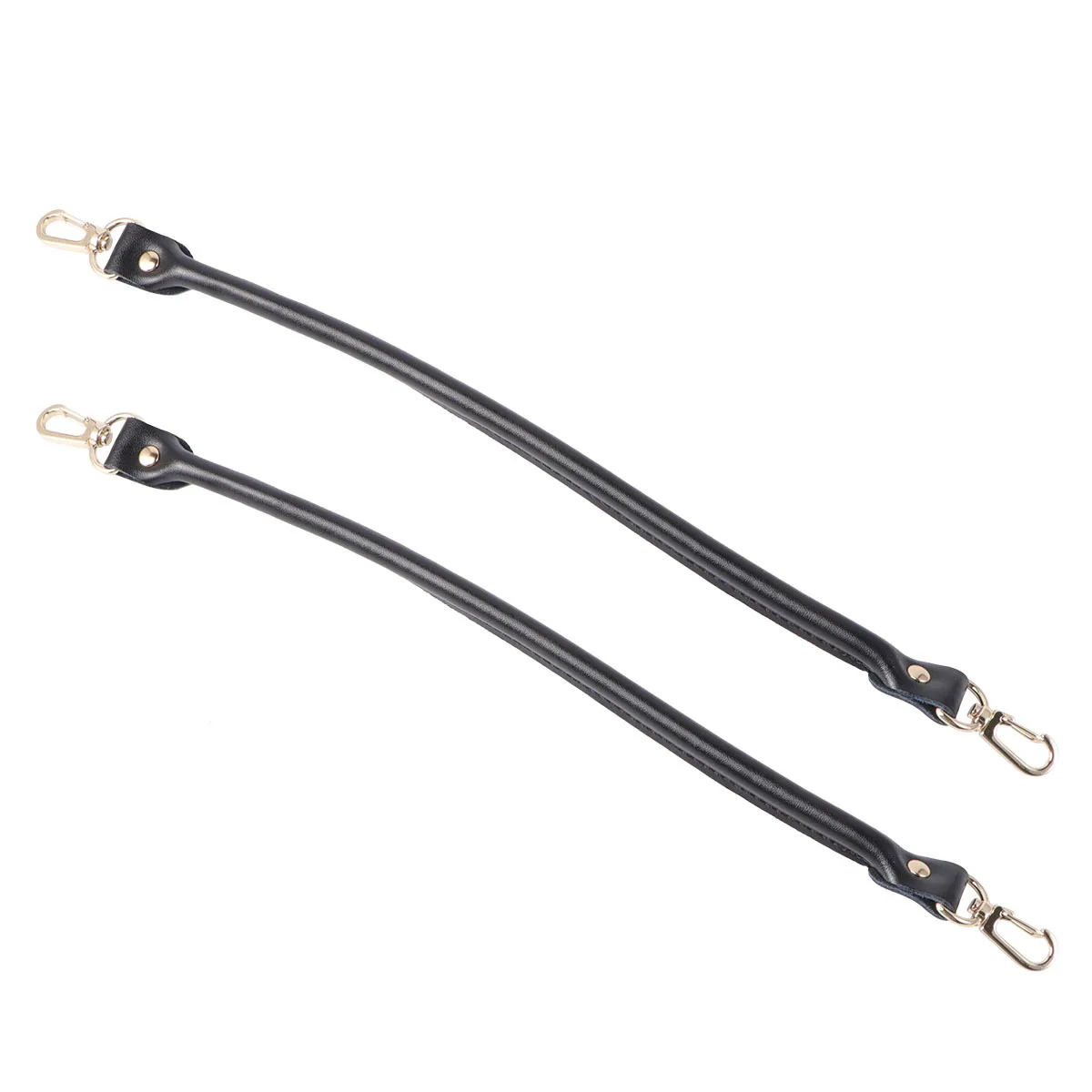 2Pcs Cowhide Handbag Handles Black Replacement Strap Buckle for Women DIY Purse Accessories Handbag Handle