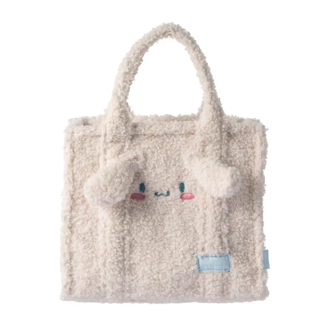 Bolso de mano de felpa MINISO Sanrio Kulomi, bolso de hombro para perro canela, bolso bonito para niña