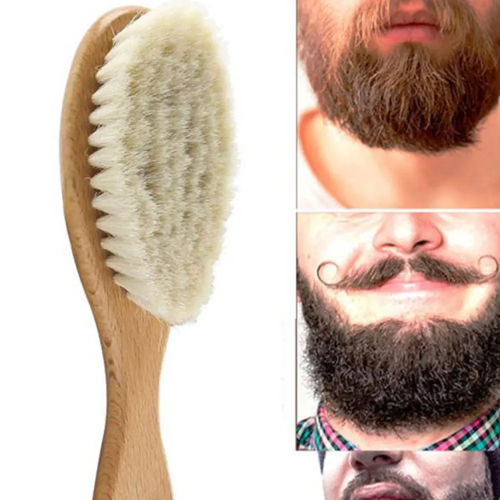 

Beard Comb Brush Wool Shaving Anti- Men Face Clean Wooden Hair