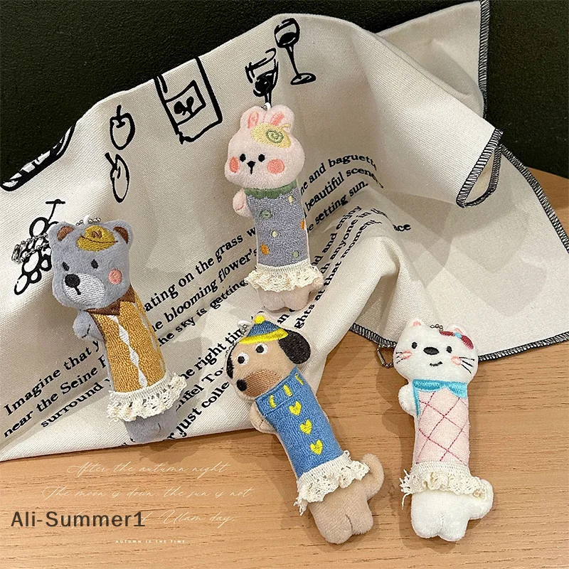 

【E】Creative Cartoon Dancing Small Animal Cute Plush Doll Pendant Backpack Hangings Decoration