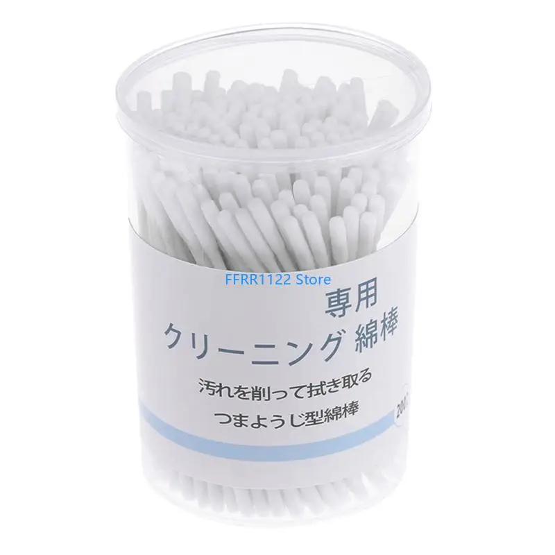 Y1UF 200 قطعة/صندوق مزدوج للرأس أعواد قطنية آذان الأنف تنظيف أدوات العناية براعم المتاح القطن قضيب الاستخدام اليومي النساء