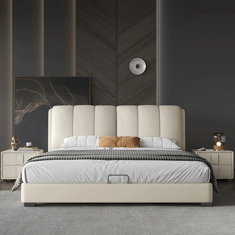 European Style White Bed Low Profile Girl Luxury Bedroom Bed Leather Small Unique Muebles Para Dormitorio Nordic Furniture