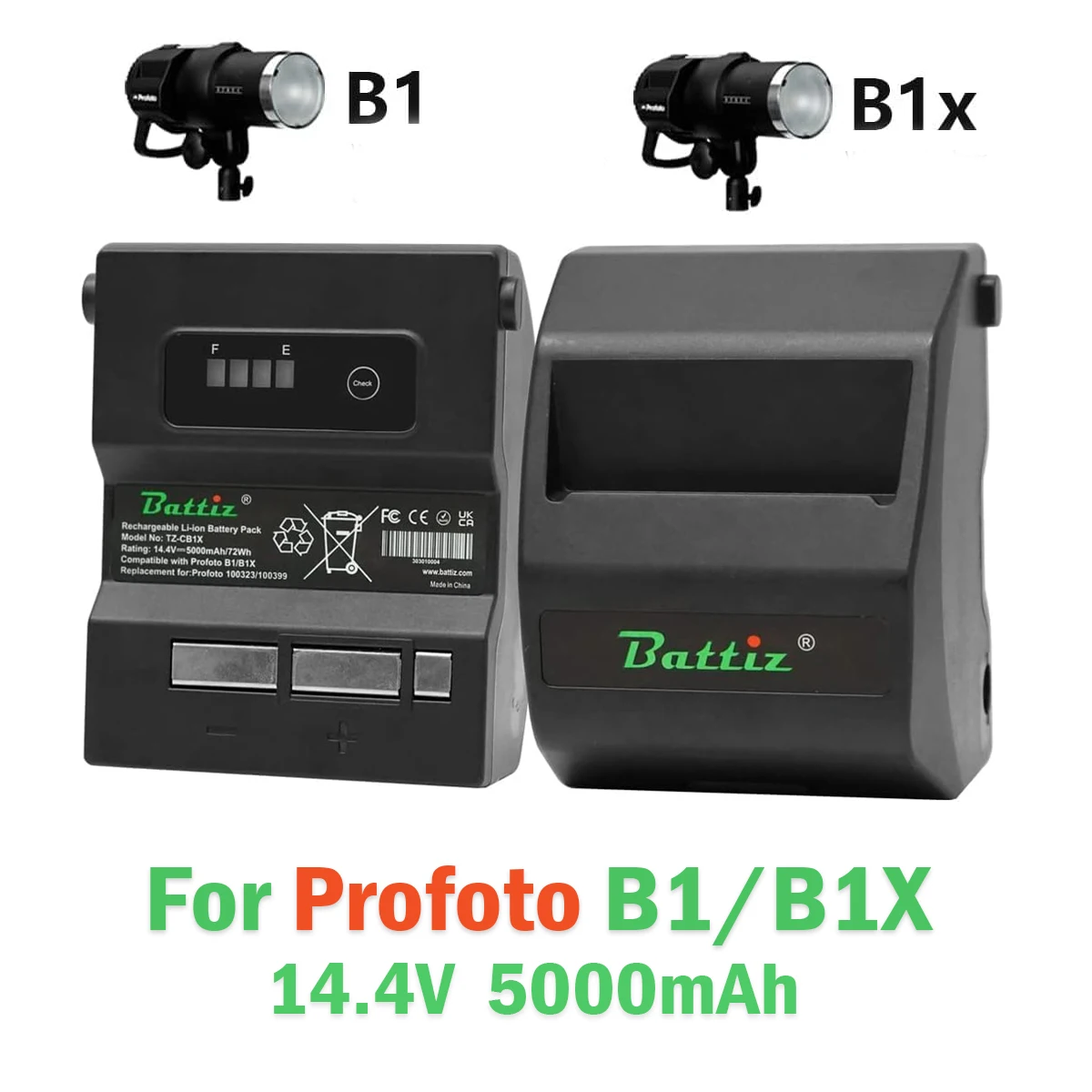 

Skonppu Li-ion Rechargeable Battery for Profoto 100399 100323 B1 and B1X AirTTL Flash Heads 14.4V 5000mAh In Stock