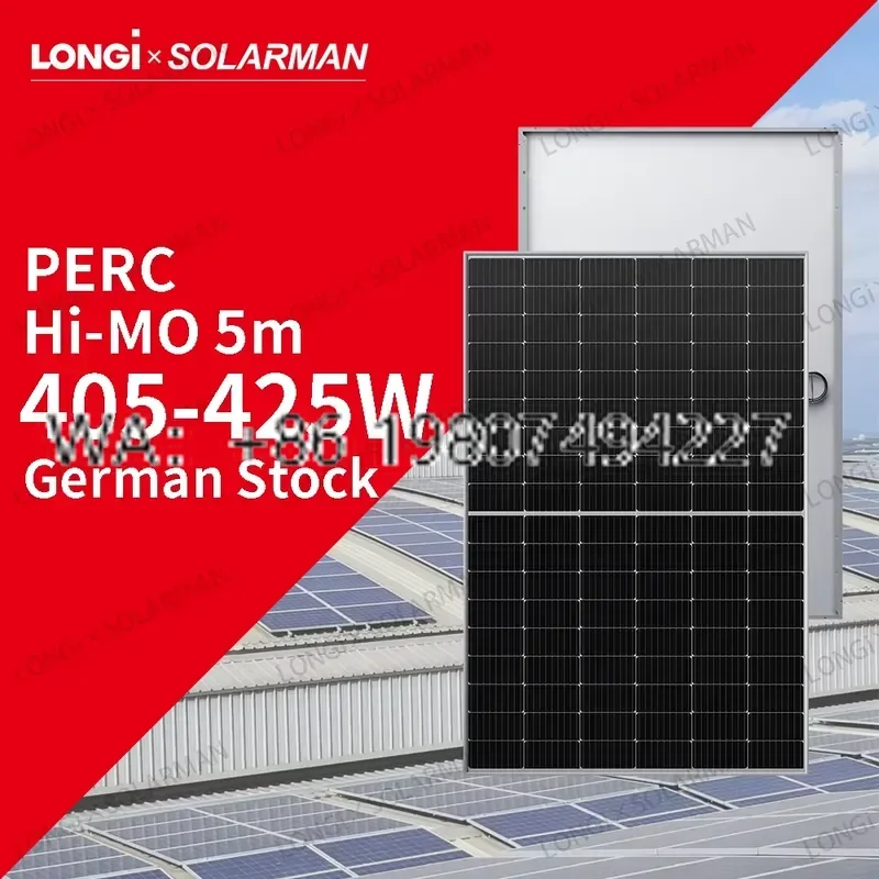 for LONGi Hi-MO 5m LR5-54HPH 405-425W High Voltage Solar Panel 400W 405W 410W 415W 420W Perc Half Cell Module Long Range