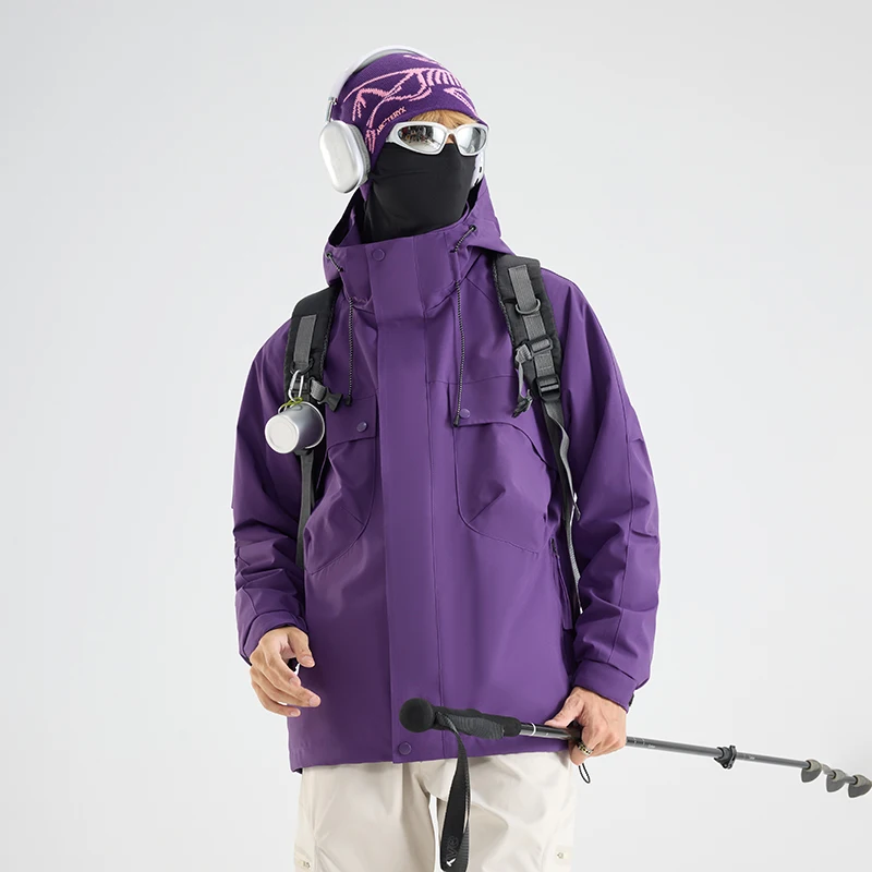 Autumn Winter Outdoor Running Sports Fashion Trend Three in One Jacket for Couples Fashion Hooded Windproof Breathable Jacket