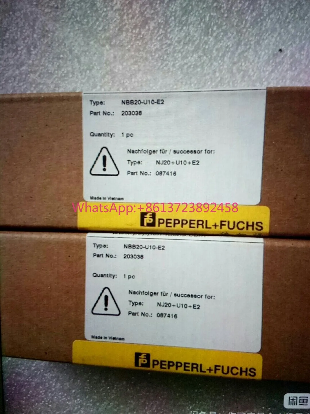

Brand new and original imported Pepperl + Fu Optoelectronics NBB20-U10-E2