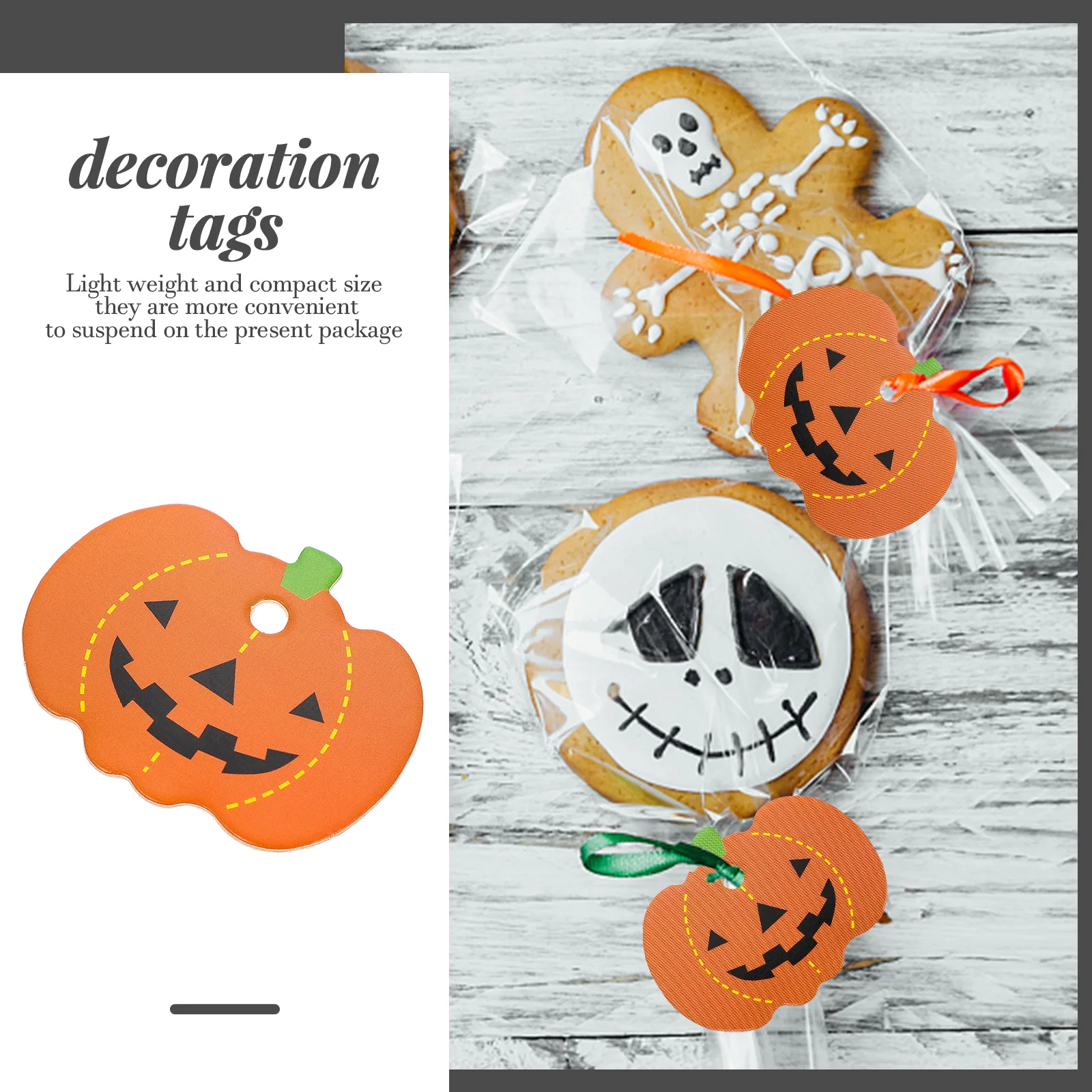 

100 Pcs Pumpkin Label Pendant Paper Tags Halloween Hanging Decoration Happy Decorations Fall