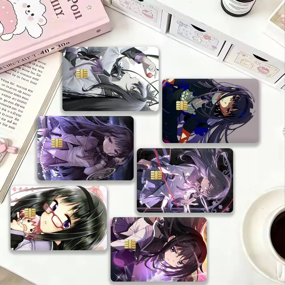 Puella Magi Madoka Magica Homura Akemi 4pcs 1Set Card Stickers Small Waterproof Chip 4PCS Card Sticker Anti-Scratch