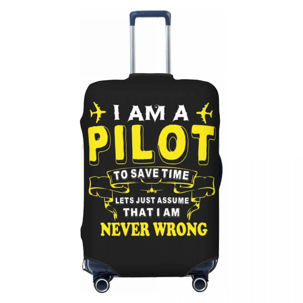 

Aviation Airplane Funny Quotes Suitcase Cover Washable Airplane Aviator Pilot Flight Travel Luggage Covers for 18-32 inch