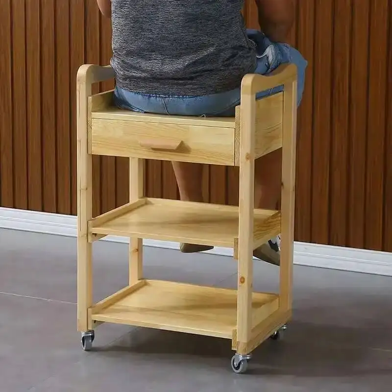 

Beauty Professional Auxiliary Salon Cart for Manicure Trolley Furniture Hairdresser Luxury Makeup Acrylic Hairdressing Wheels