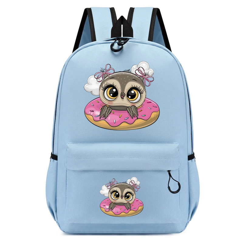 Cartoon Owl Donut Backpack para Baby Boys e Girls, Lovely Schoolbag, Kindergarten Schoolbag, Kawaii Anime, Cute Kids Bagpack para Crianças