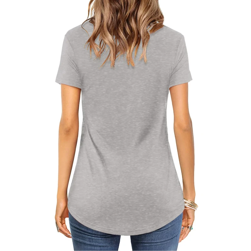 Retro Harajuku Size Women's V-Neck Top Short Sleeve Loose Casual Slimming Individuality Loose Fit Casual Top Women's Clothes