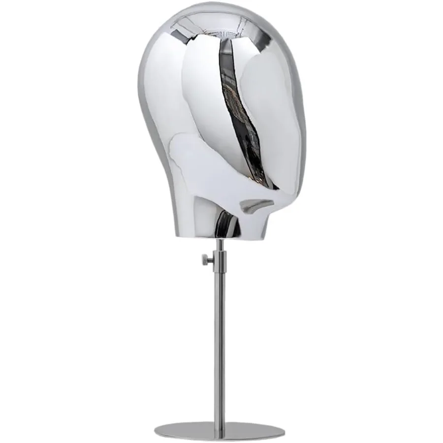 

21 Inch Adjustable Mannequin Wig Making Head with Metal Wig Hat and Glasses Display Stand for Salon and Studio Use Detachable V