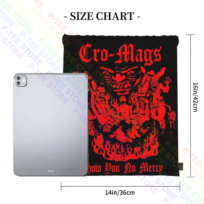 Cro-Mags Show You No Mercy Tour Hardcore Punk Drawstring Bags Gym Bag Print Art Print Personalised Riding Backpack