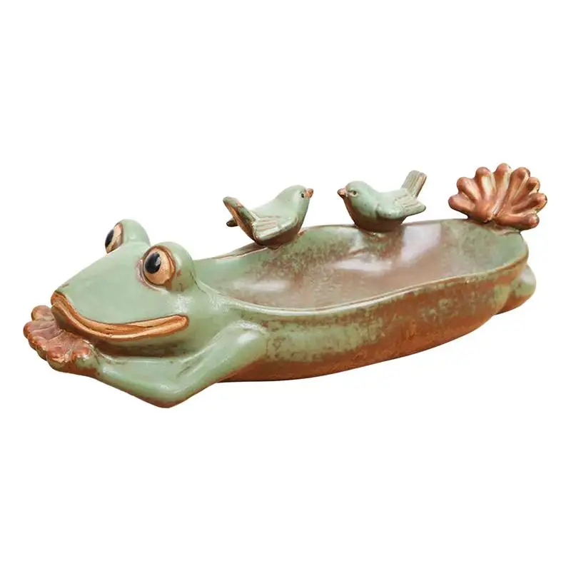 

Frog Birdbath Ceramic Bird Feeder Bath Ceramic Bird Bath Frog Bird Feeder Frog Statue For Garden Yard Courtyard Home