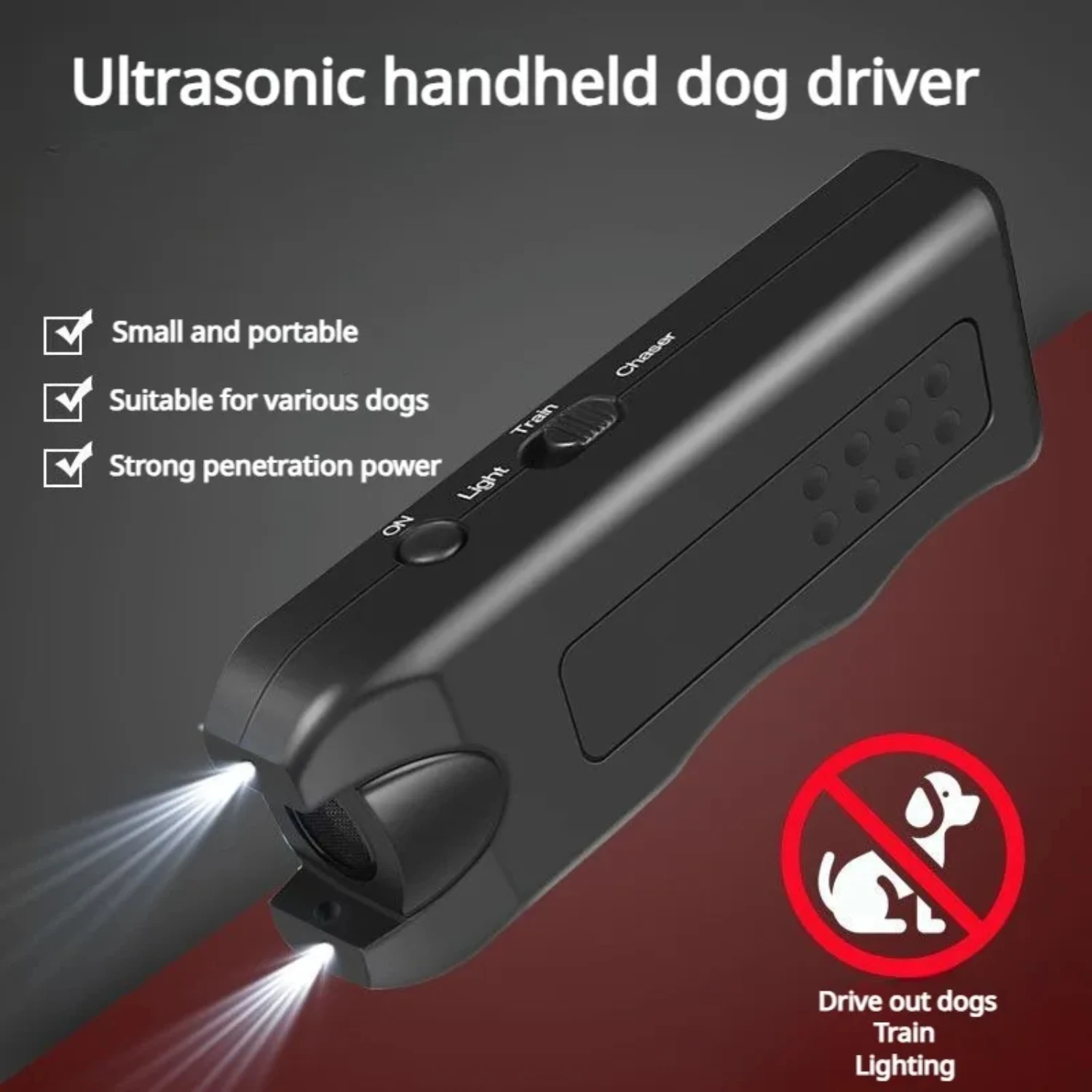 

Outdoor Ultrasonic Handheld Dog Repeller LED Flash Stop Barking Anti Bark Trainer Pet Supplies Attack Dogs Expeller Helper Deter