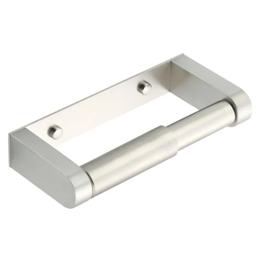 Toilet Paper Holder Wall Mounted with Adhesive or Wall Drill, Brushed Spring Loaded, SUS304 Stainless Steel, Bathroom Toilet Pa