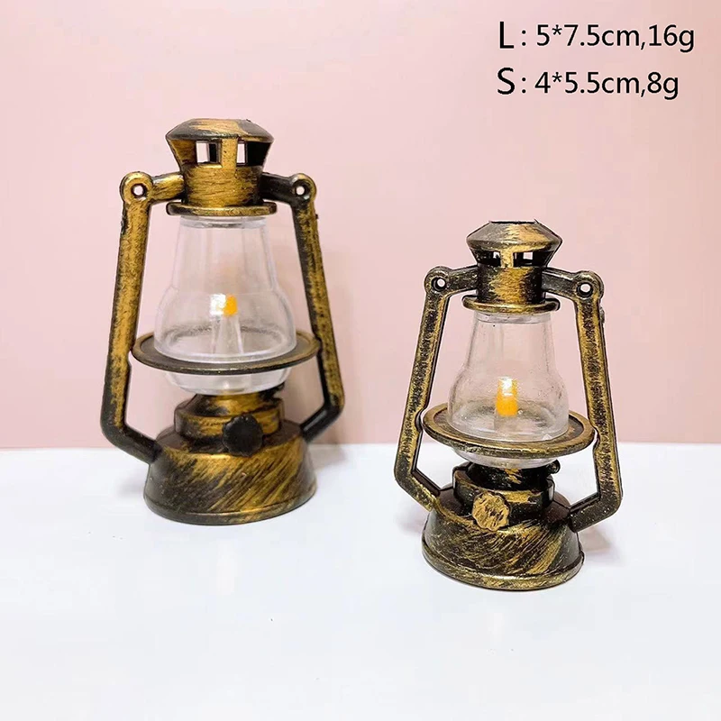 1:12 1:6 Scale Pretend Play Miniature Oil Lamp Dollhouse Accessories Mini Kerosene Lantern Doll House Decor Scene Ornaments