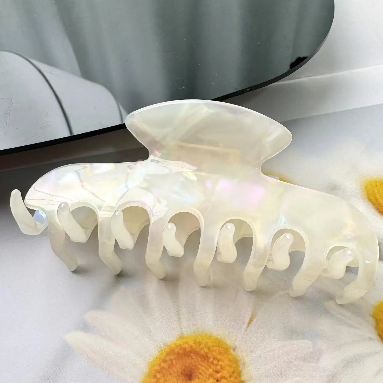 1 قطعة السليلويد 10 سنتيمتر مشبك شعر كبير فاخر اليدوية الفرنسية تصميم موضة السلحفاة شل اكسسوارات النساء مشبك شعر #2