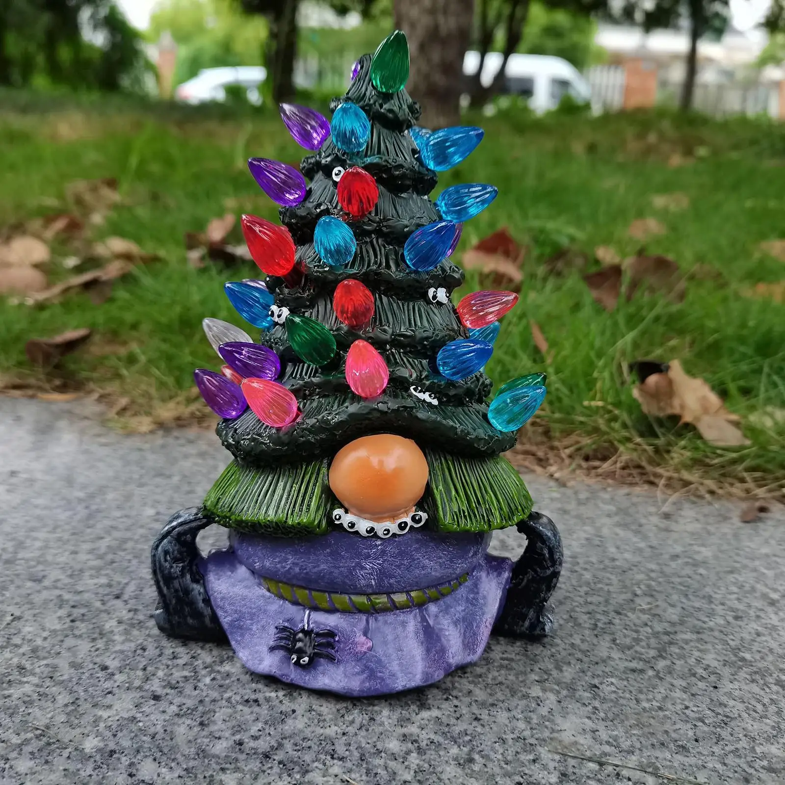Gnome Garden Decor Resin Easter Ornament with Light for Indoor Outdoor Holiday Party Table Display