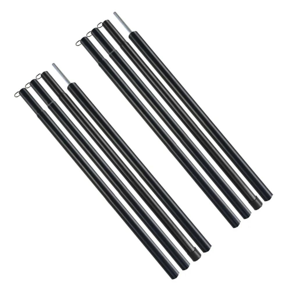 2 pcs Camping Tarp Rods Iron Canopy Awning Support Poles 2 m 6.6 ft Stable Setup with Elastic Buckle Connection