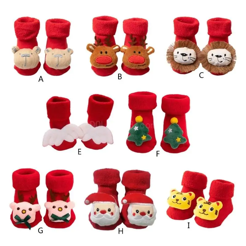 

Toddler Fuzzy Socks with Grips Anti Skid Baby Christmas Socks Winter Grip Warm Socks Children Socks Christmas Gift