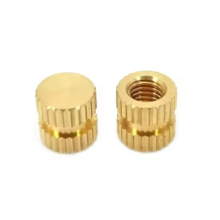 5/10/25X M2 M3 M4 M5 M6 M8 M10 Type B Solid Brass Copper Hot Melt Injection Molding Knurl Insert Nut Embedded No Pass Blind Hole