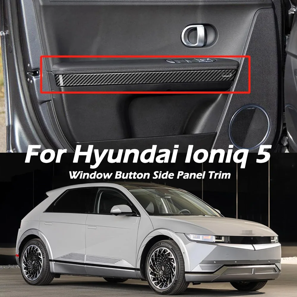 

Window Button Side Panel Trim Interior Door Frame Strip Cover Sticker for Hyundai Ioniq 5 2023 2024(Carbon Fiber Style)