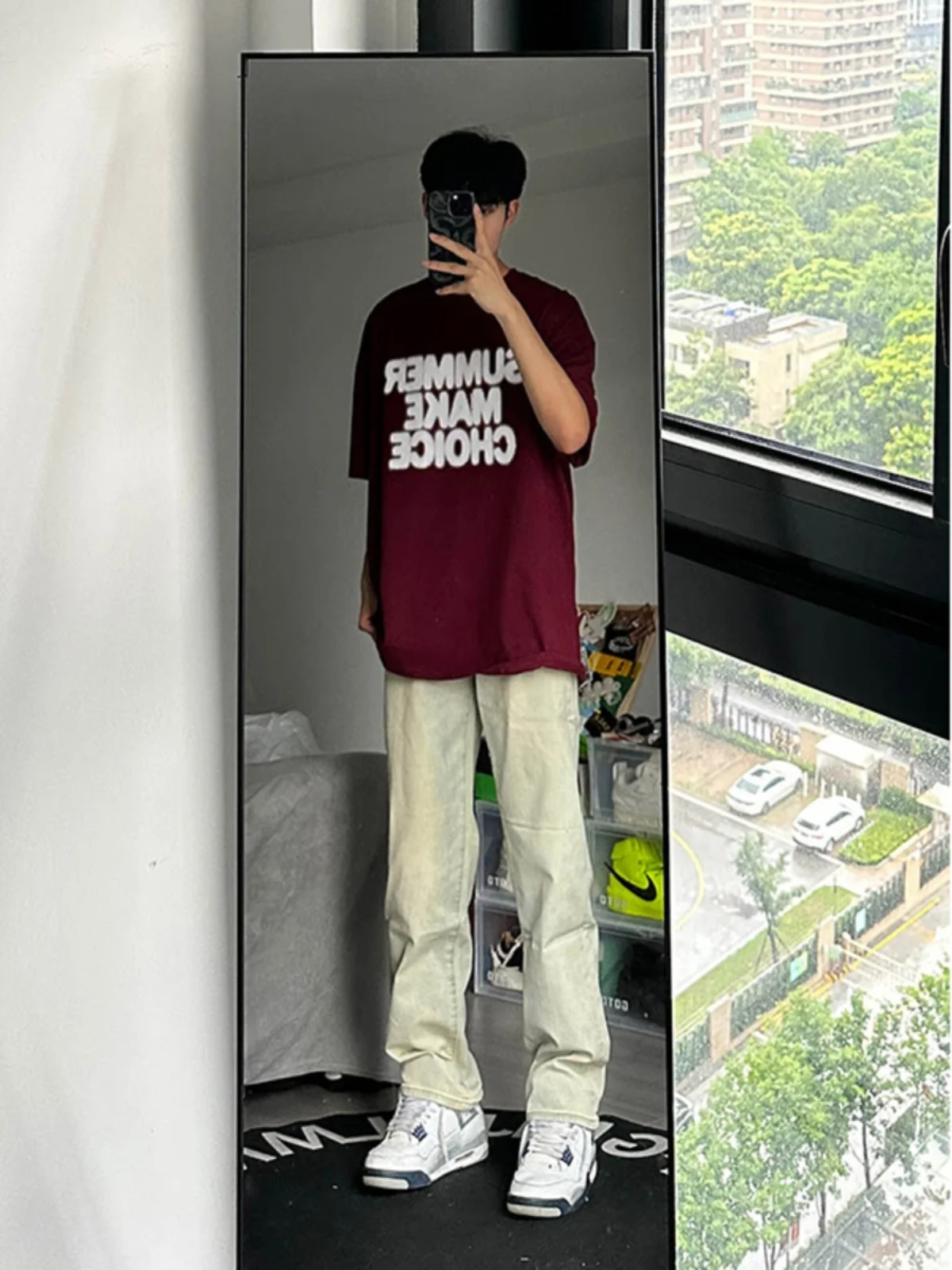 

Мужские джинсы American Vibe High Street CleanFit Waed Mud, прямые, слегка расклешенные, молодежные, трендовые, летние