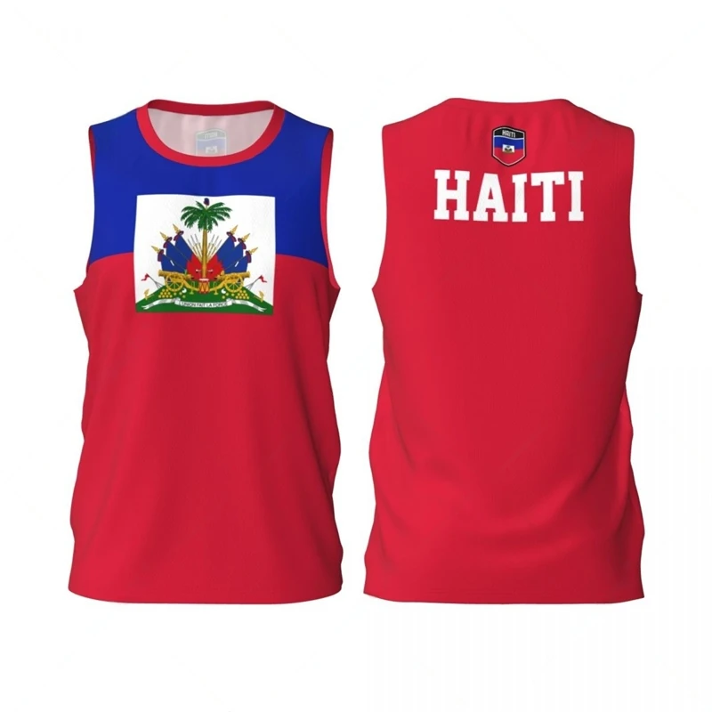 Haiti Flag Basketball Jersey Fashion Casual 3D National Emblem Printed Sports T Shirt Loose Quick Dry Breathable Mens Tees Tops