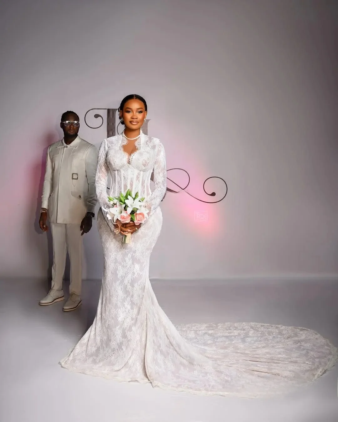 

Свадебное платье больших размеров по индивидуальному заказу для невесты, свадебные платья русалки, свадебные платья, иллюзия, прозрачная шея, длинные рукава, кружево из бисера