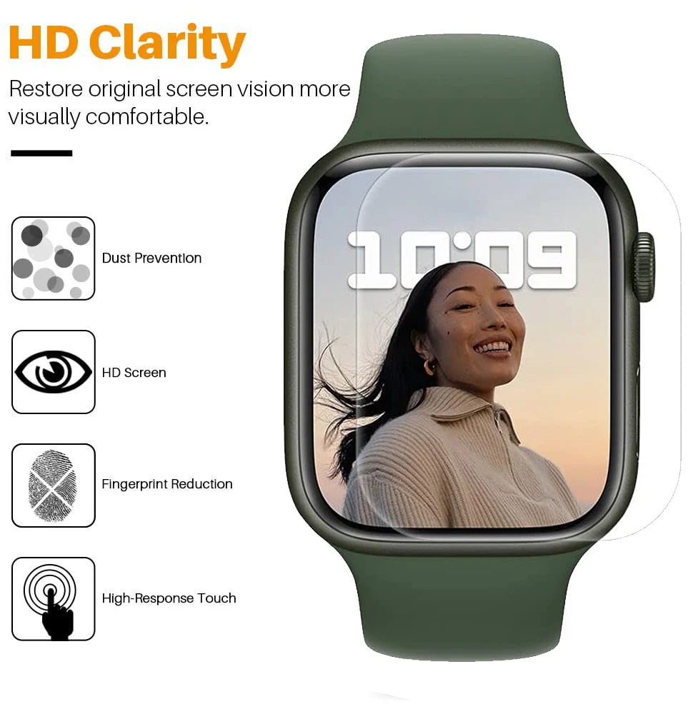 Film For Apple Watch Screen Protector 45mm 41mm 44mm 40mm 42mm 38mm (Not Glass) iWatch Protector Apple watch series 6 5 4 3 se 7