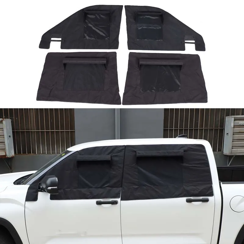 Car Front Rear Door Window Sunshade Net Insect Prevention Net Removable Cover Accessories For Toyota Tundra 2022-2026