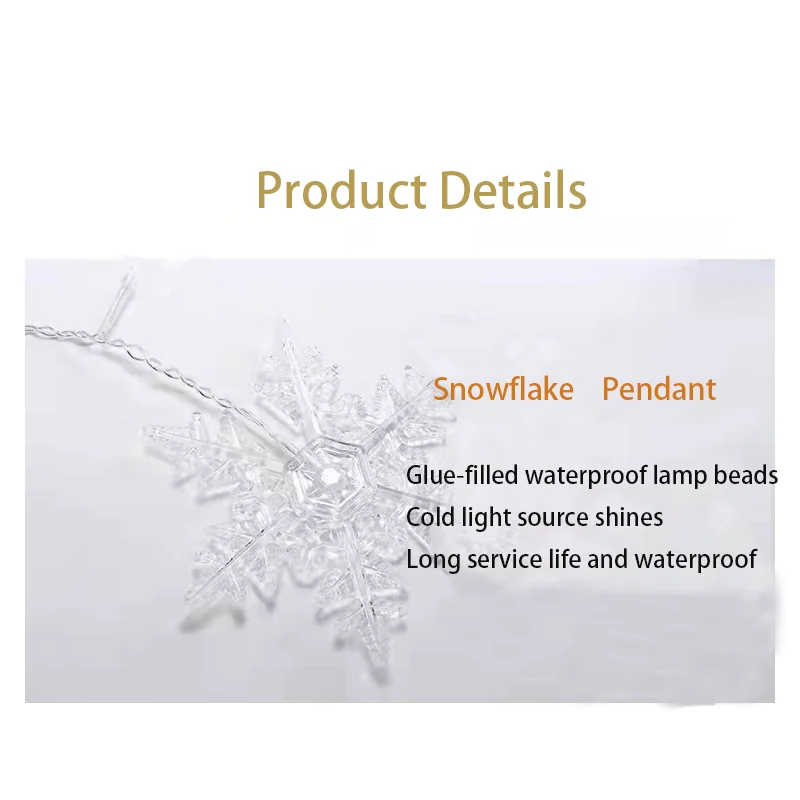 3.5M Christmas Lights LED Fairy String Lights Snowflake Curtain Garland Waterproof For Holiday Party Xmas Decoration 2026