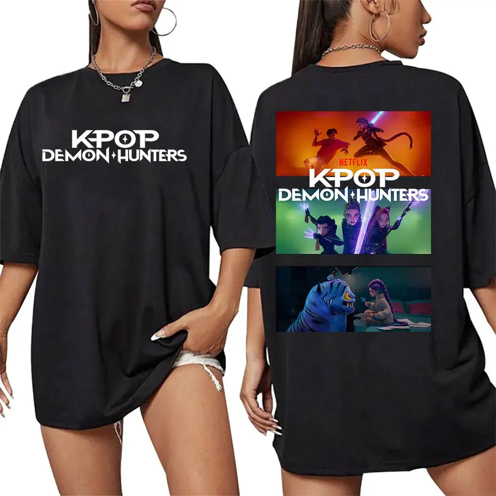 K-pop Demon Hunters Rumi Mira Zpey 2025 Film T-shirt grafica Uomo Donna Harajuku T-shirt in cotone oversize di alta qualità Streetwear