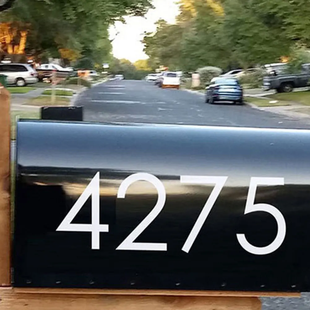 

4 set 4 Sets Reflective Mailbox Numbers Stickers Self Adhesive Address Number Decals For Sign Wheelie Bin Garbage Use