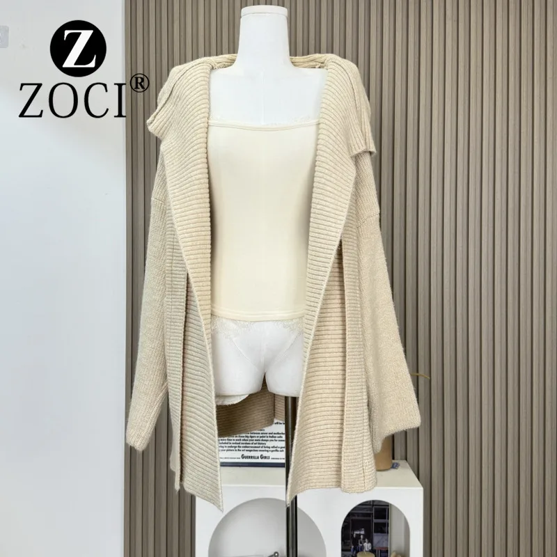 [ZOCI] Charmante High Weight Security Full Autumn Hooded Cardigan Sweater Strickjacke Damen