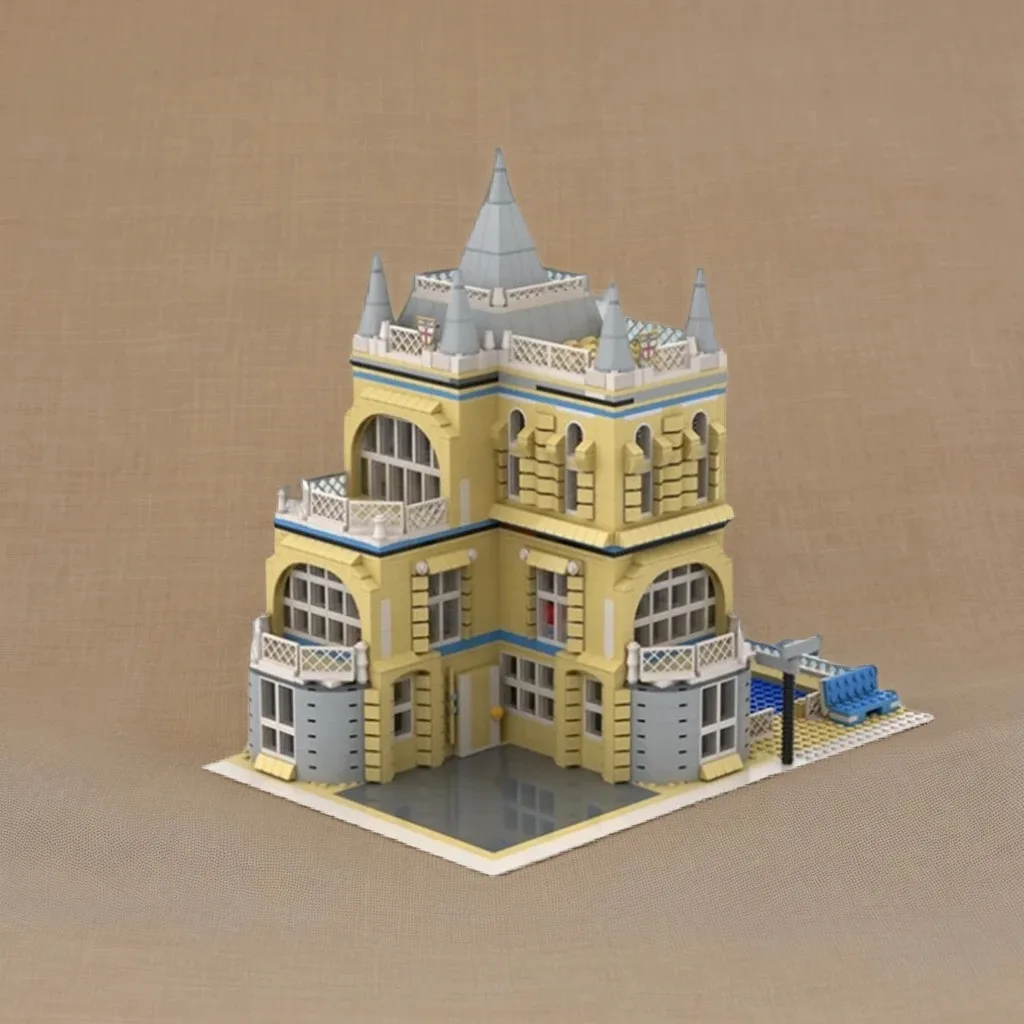 2695 قطعة MOC 10214 وحدات فندق وحدات بركة بديل بناء منتجع ريترو لتقوم بها بنفسك نموذج اللبنات عيد ميلاد