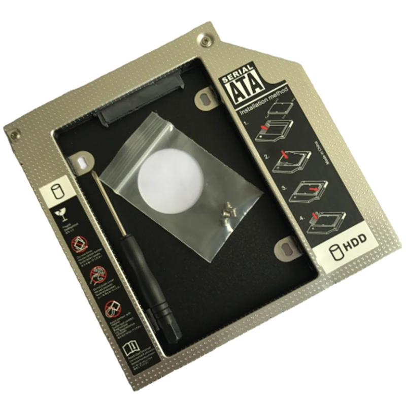 Laptop 1 pz con azionamento ottico integrato Ssd meccanico da 2.5 pollici staffa di trasmissione a stato solido lega di alluminio nero (9.5Mm)