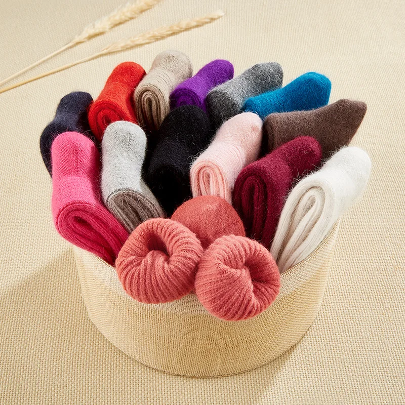 Sock Leisure Ankle Crew Fuzzy Rabbit Wool Women Winter Thickened Warm Fleece mid-calf Super Thick Cashmere Winter B2W40