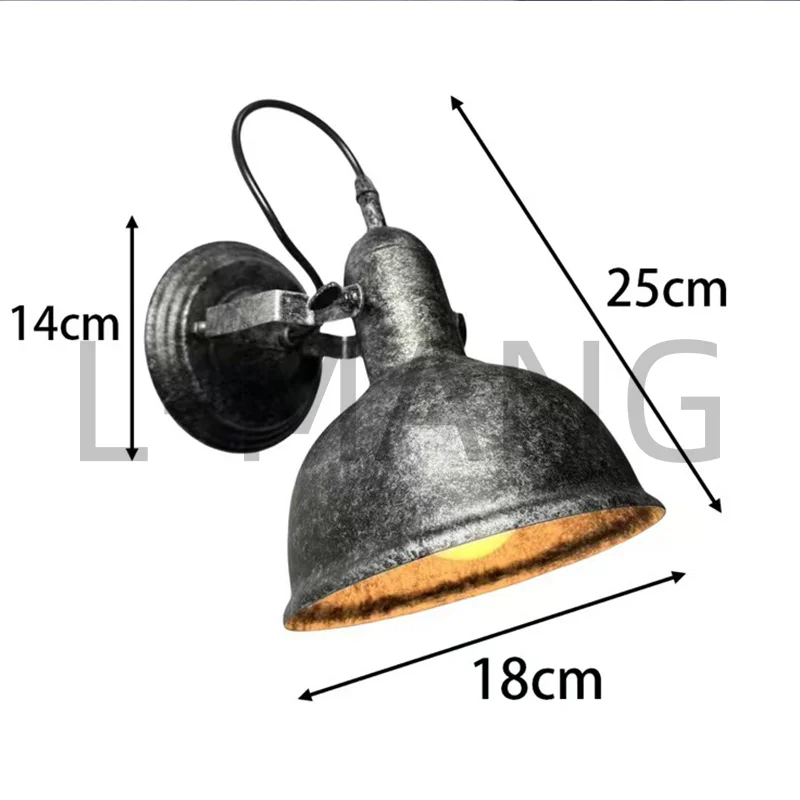 Retro Wall Lamp 90-260V Industrial Iron  Light For Bedroom Living Room Loft Vintage  Sconce Adjustable E27 Home Fixture