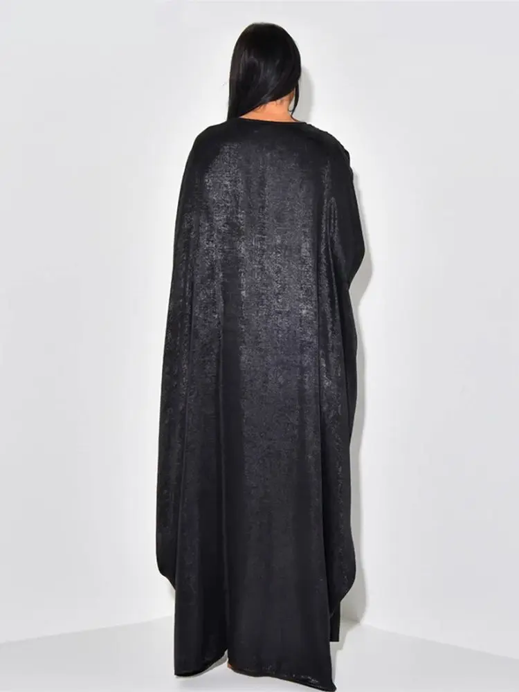 Eid Satin Shiny Batwing Abaya Dubai Luxury 2024 Muslim For Women Maxi Kaftan Dress Islamic Clothing Robe Caftan Marocain Femme