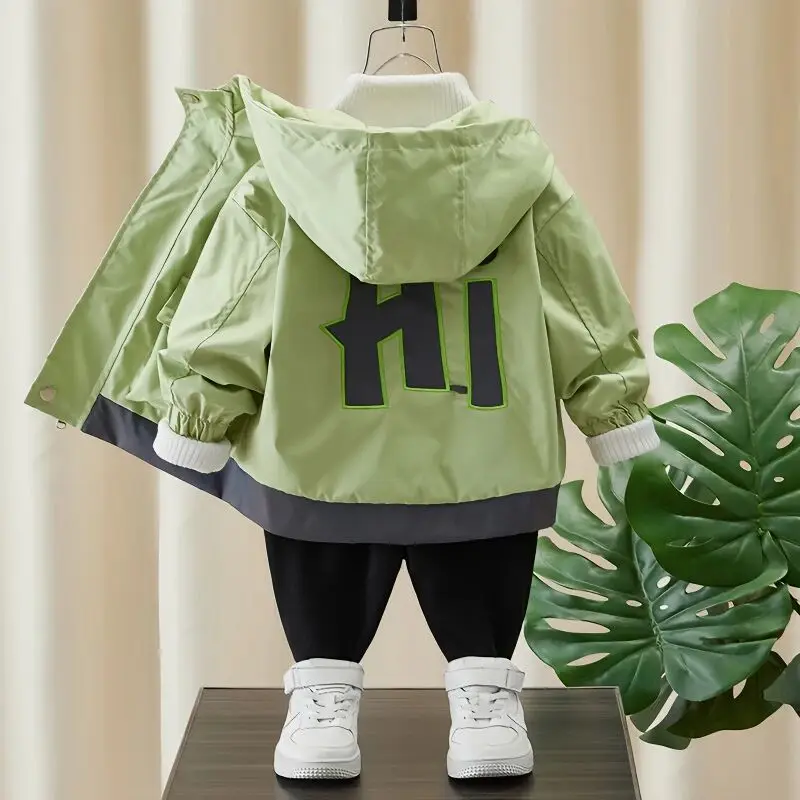 

Boys' Spring and Autumn Jacket 2025 New Children's Korean Edition Western Style Casual Hoodie Coat 90-140cm