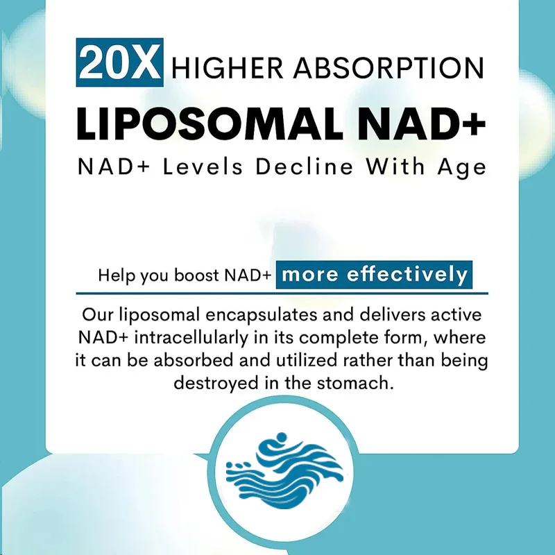 Liposome Nad+ Supplement 1000 mg Maksymalnie chłonna energia i naprawa DNA 60 kapsułek miękkich