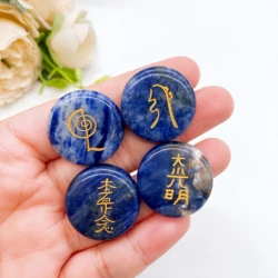 4pcs/set Natural Crystal Amethyst Tiger Eye Stone Quartz Symbol Palm Chakra Reiki Divination Healing Home Decor Gift