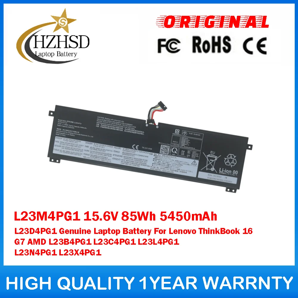 

L23M4PG1 15.6V 85Wh 5450mAh L23D4PG1 Genuine Laptop Battery For Lenovo ThinkBook 16 G7 AMD L23B4PG1 L23C4PG1 L23L4PG1 L23N4PG1