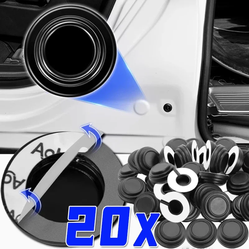 Door Shock Absorbing Gasket Anti-collision 1-20pcs Car Door Sticker Soundproof Crash Pad Shockproof Thickening Cushion Sticker