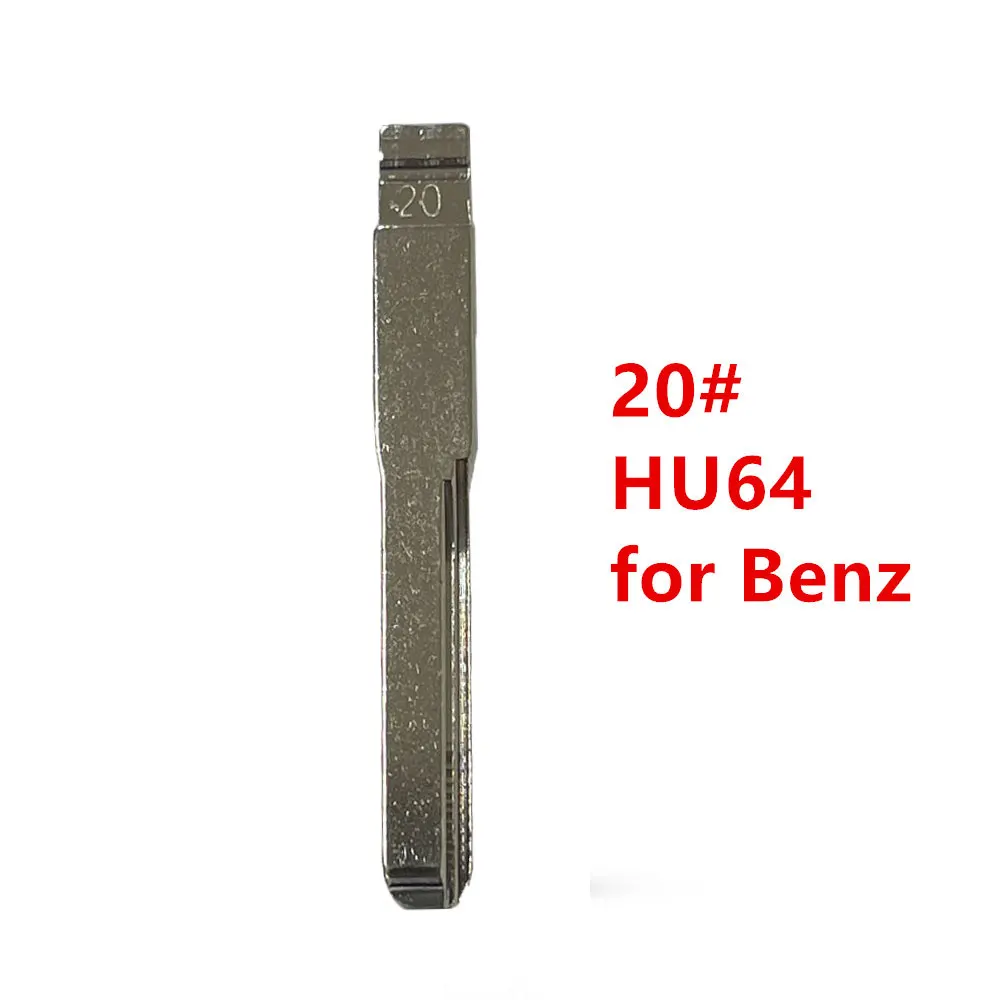 10 pz 20 # HU64 Car Key Blade metallo Uncut Blank Flip Remote Key Blades per Benz per Keydiy KD Xhorse VVDI JMD Remote