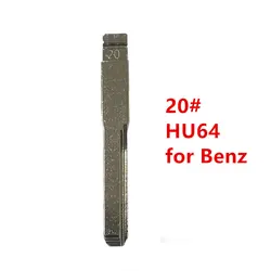 10 pz 20 # HU64 Car Key Blade metallo Uncut Blank Flip Remote Key Blades per Benz per Keydiy KD Xhorse VVDI JMD Remote